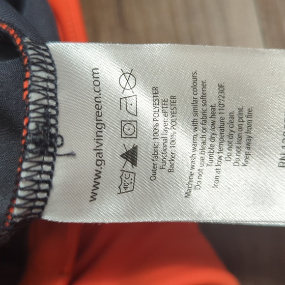 Galvin Green Short Sleeve Bay Golf Windstopper Size XL in Orange and Black - Picture 8 of 10